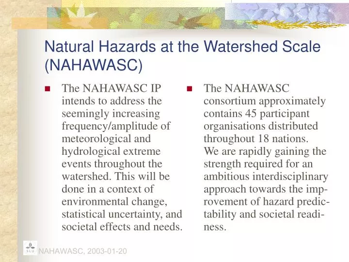 natural hazards at the watershed scale nahawasc