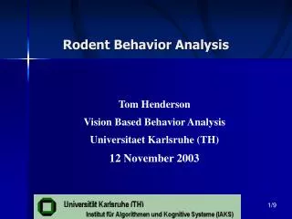 Rodent Behavior Analysis