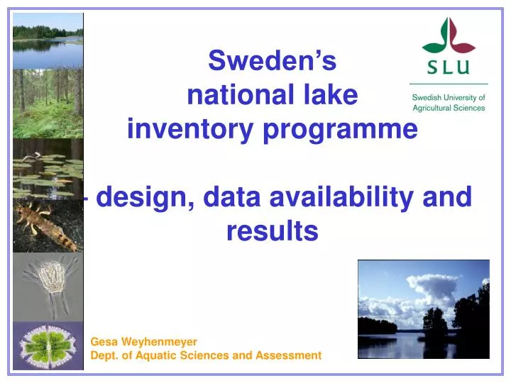 sweden s national lake inventory programme design data availability and results