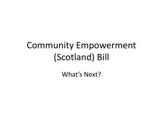 Community Empowerment (Scotland) Bill