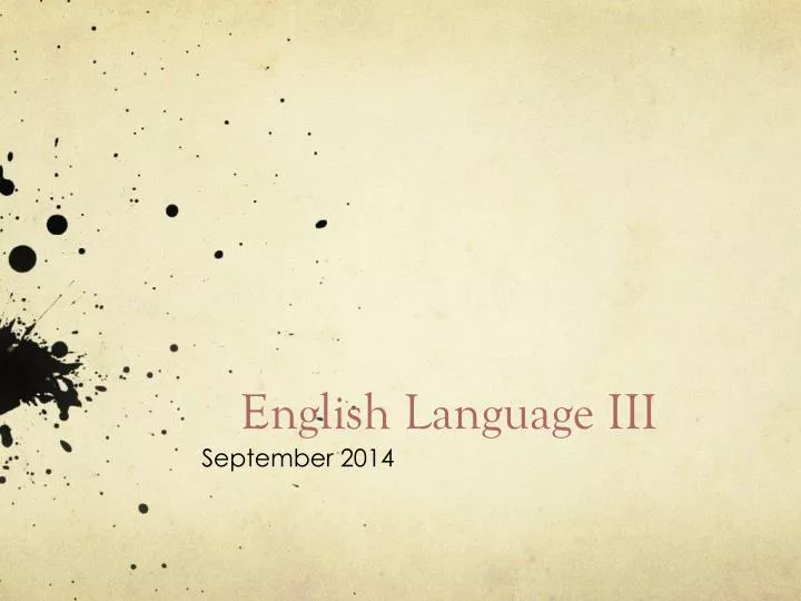 english language iii