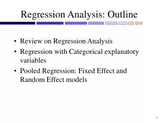 Regression Analysis: Outline
