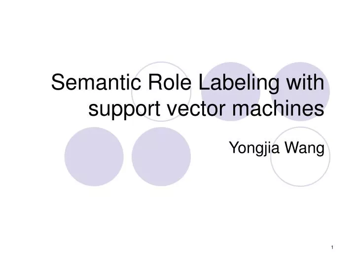 semantic role labeling with support vector machines
