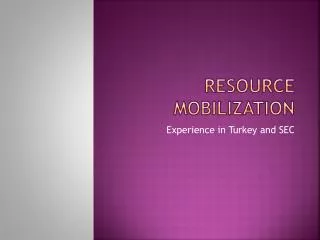 Resource Mobilization