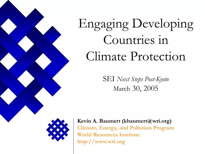 engaging developing countries in climate protection sei next steps post kyoto march 30 2005