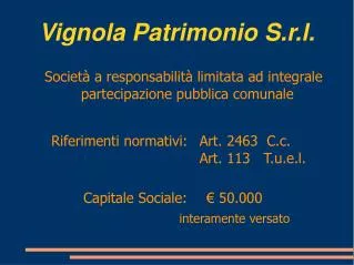 vignola patrimonio s r l