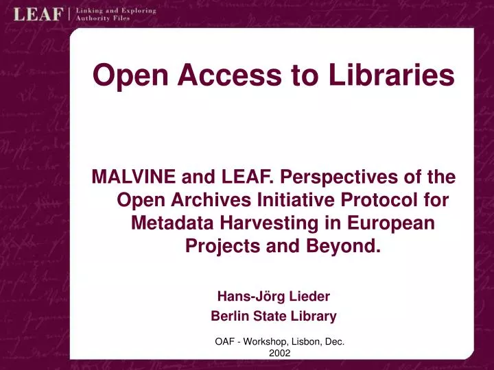 open access to libraries