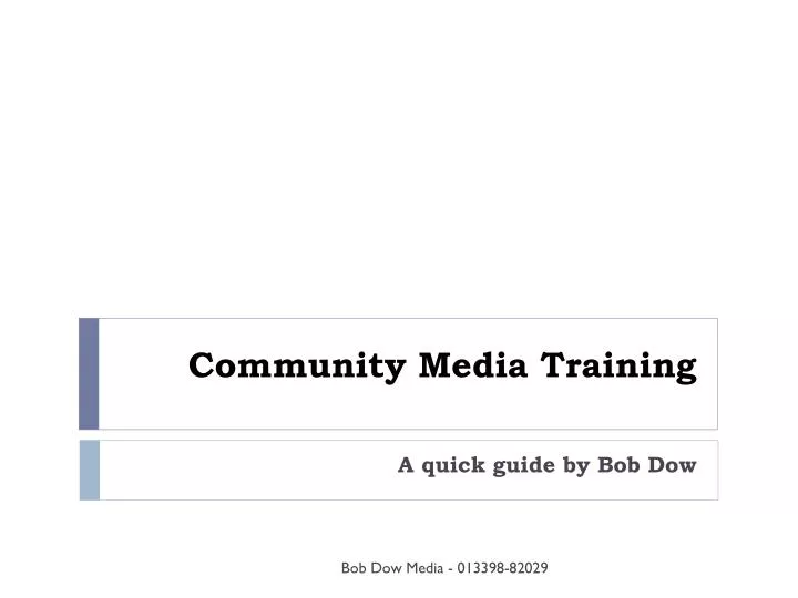 community media training