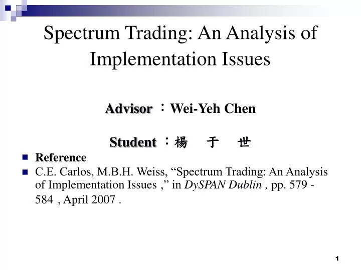 spectrum trading an analysis of implementation issues
