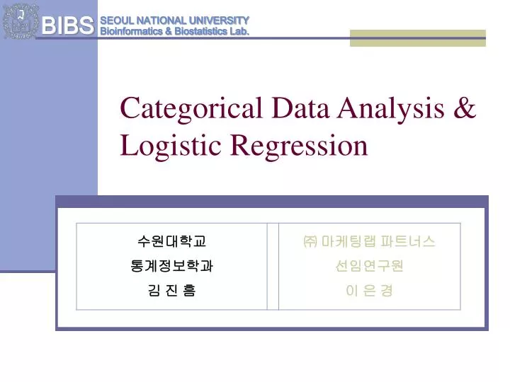 categorical data analysis logistic regression