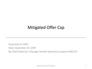 Mitigated Offer Cap
