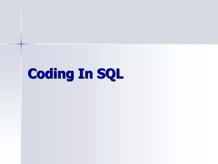 coding in sql