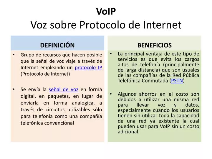 voip voz sobre protocolo de internet