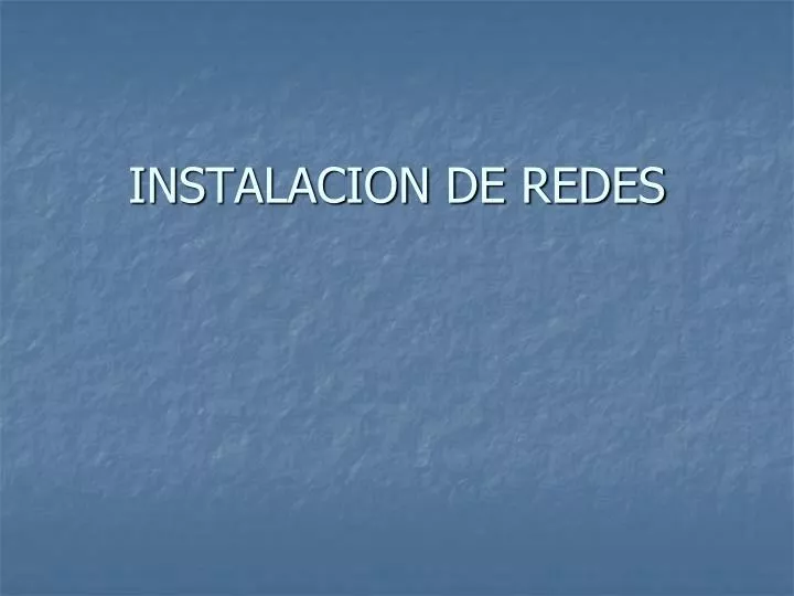 instalacion de redes