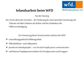 inlandsarbeit beim wfd