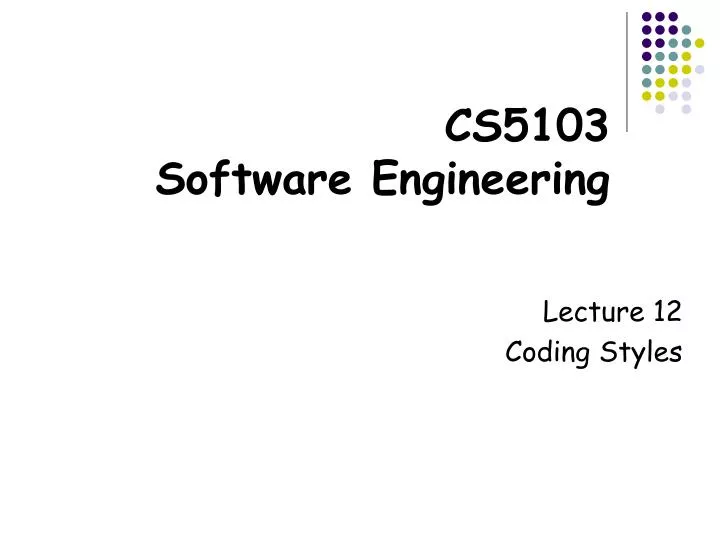 cs5103 software engineering
