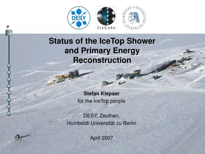 status of the icetop shower and primary energy reconstruction