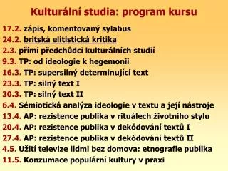 kultur ln studia program kursu