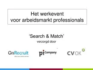 Het werkevent voor arbeidsmarkt professionals