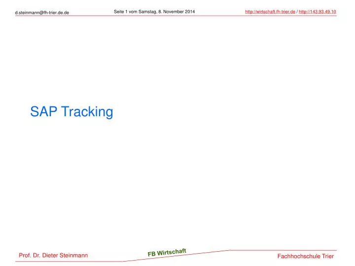 sap tracking