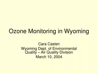 Ozone Monitoring in Wyoming