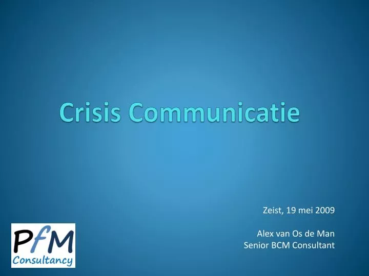 crisis communicatie