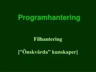 programhantering