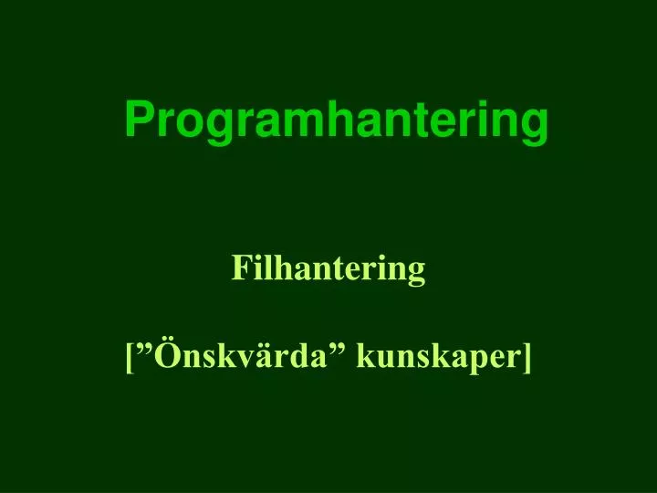 programhantering