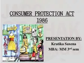 CONSUMER PROTECTION ACT 1986