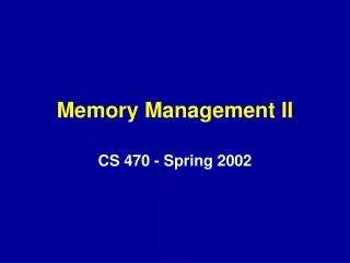 Memory Management II