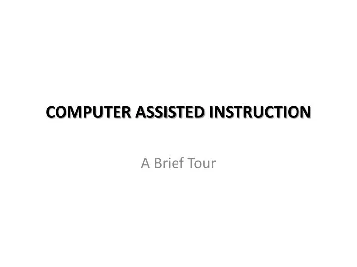 computer assisted instruction