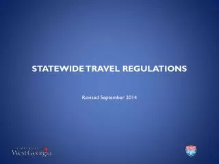 STATEWIDE TRAVEL REGULATIONS