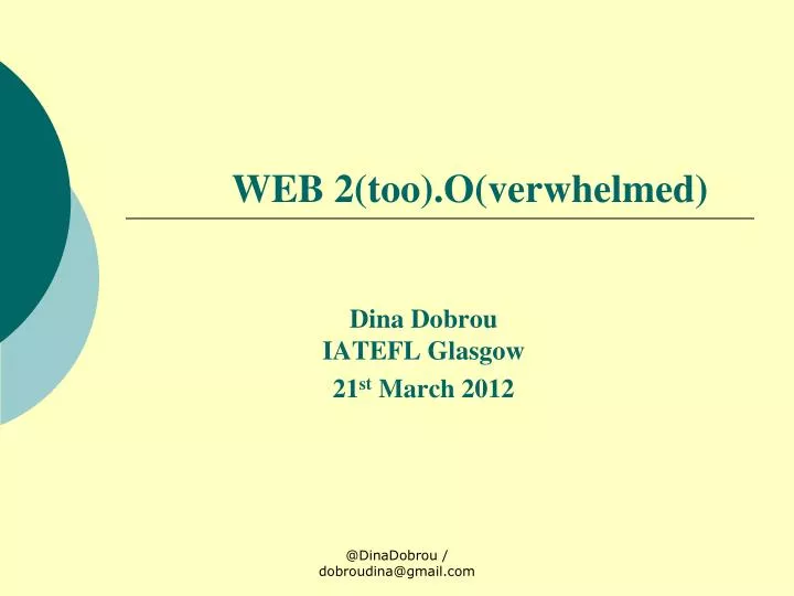 web 2 too o verwhelmed