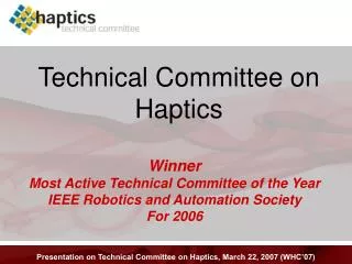 Technical Committee on Haptics