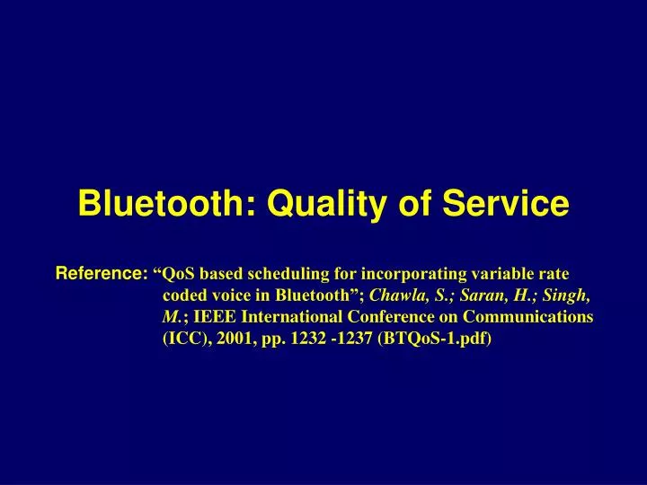bluetooth quality of service
