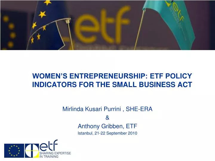 women s entrepreneurship etf policy indicators for the small business act