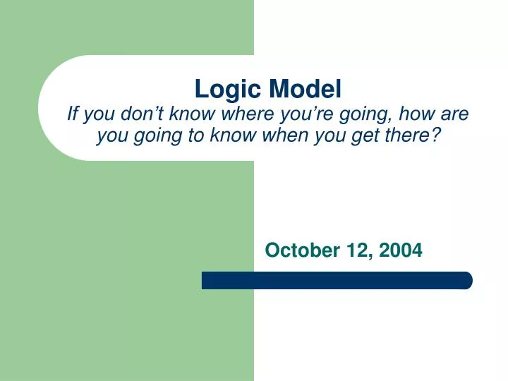 logic model if you don t know where you re going how are you going to know when you get there