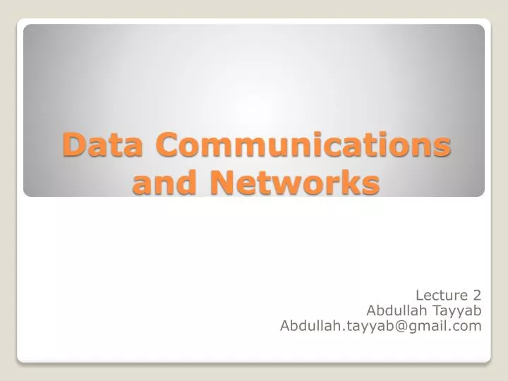 data communications and networks