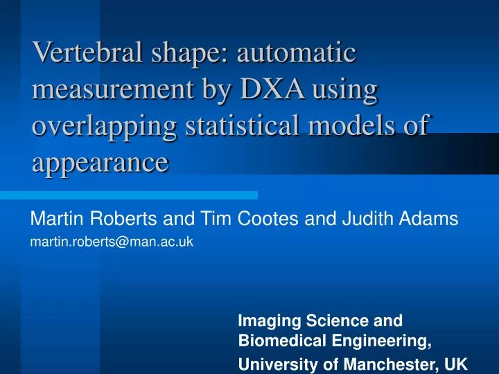 vertebral shape automatic measurement by dxa using overlapping statistical models of appearance