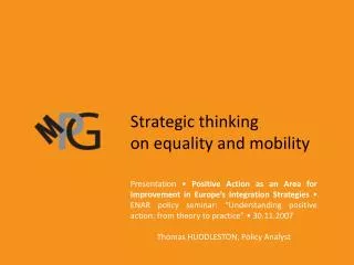 Strategic thinking on equality and mobility
