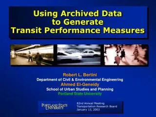 Using Archived Data to Generate Transit Performance Measures