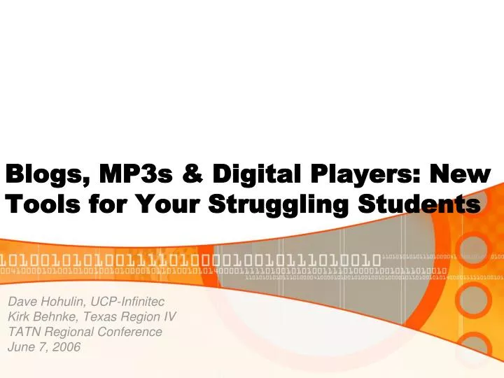 blogs mp3s digital players new tools for your struggling students