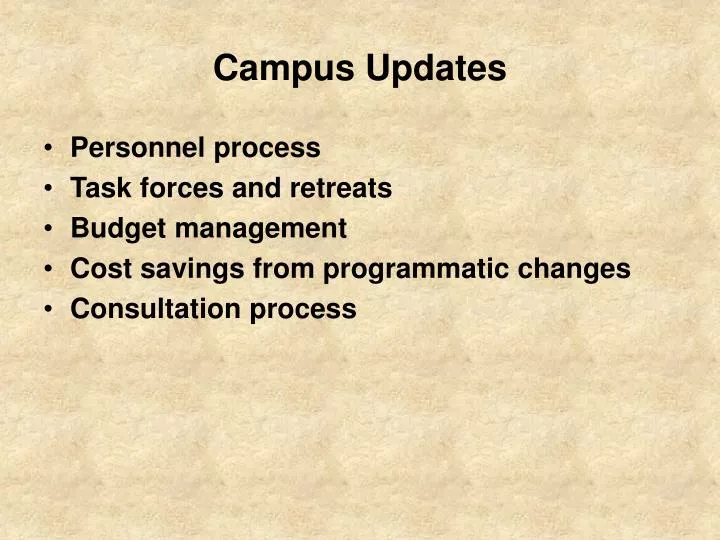 campus updates