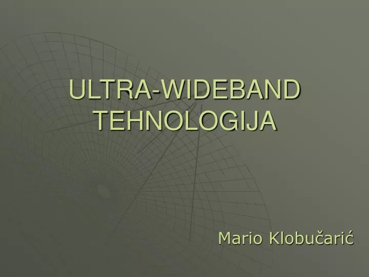ultra wideband tehnologija