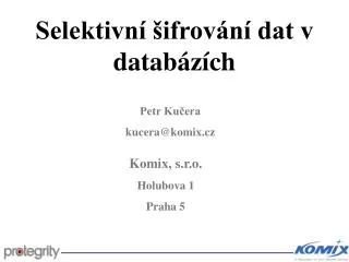 selektivn ifrov n dat v datab z ch
