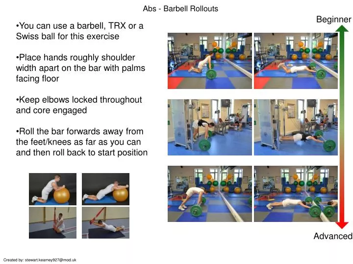abs barbell rollouts