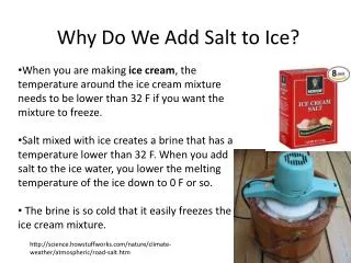 Why Do We Add Salt to Ice?