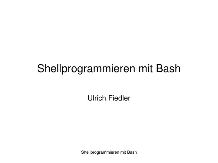 shellprogrammieren mit bash