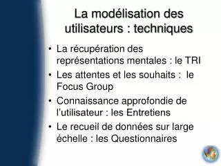 la mod lisation des utilisateurs techniques