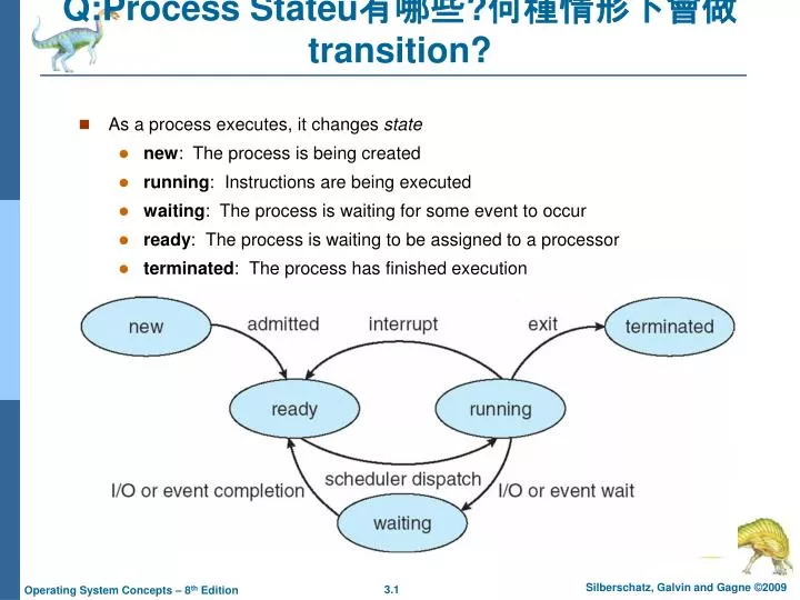q process stateu transition